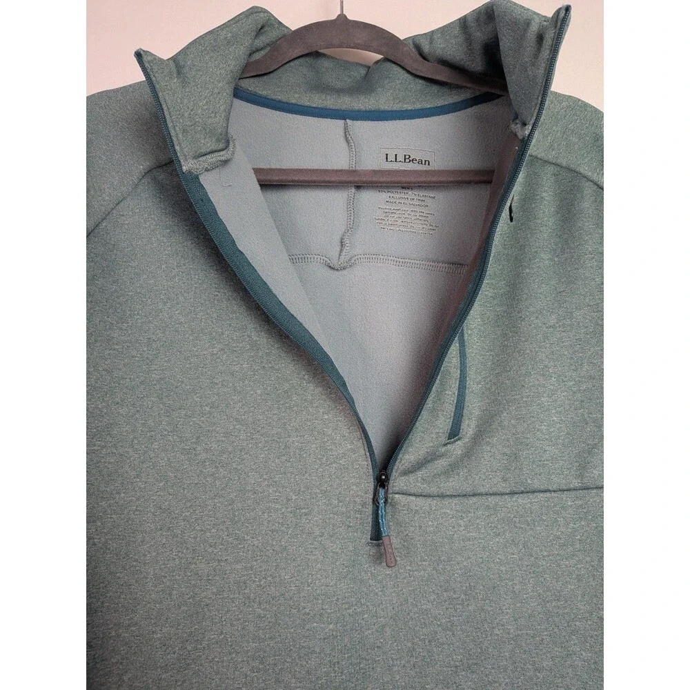LL Bean Mountain Tech Fleece 1/2 Zip Jacket Men’s XL Green Pullover Active